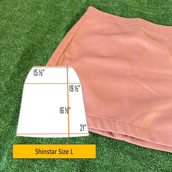 Shinstar Women’s Mini Bodycon Side Slit Rose Vegan Leather Lining Skirt  Size L - Picture 2 of 16